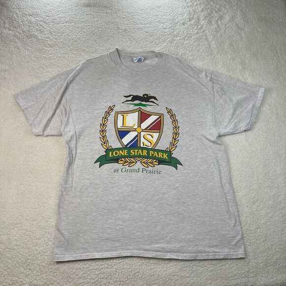 Vintage Lone Star Park At Grand Prairie Mens X-Large Light Grey USA Made‎ - Picture 1 of 8